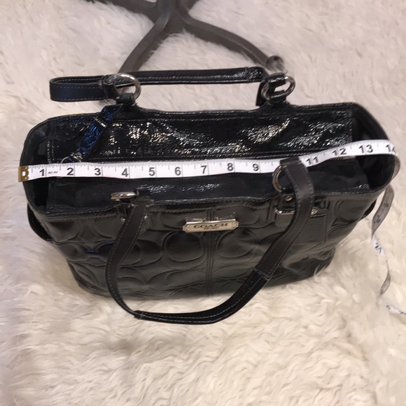 COACH Gallery Patent Leather Tote Black F19462 - Picture 10 of 14